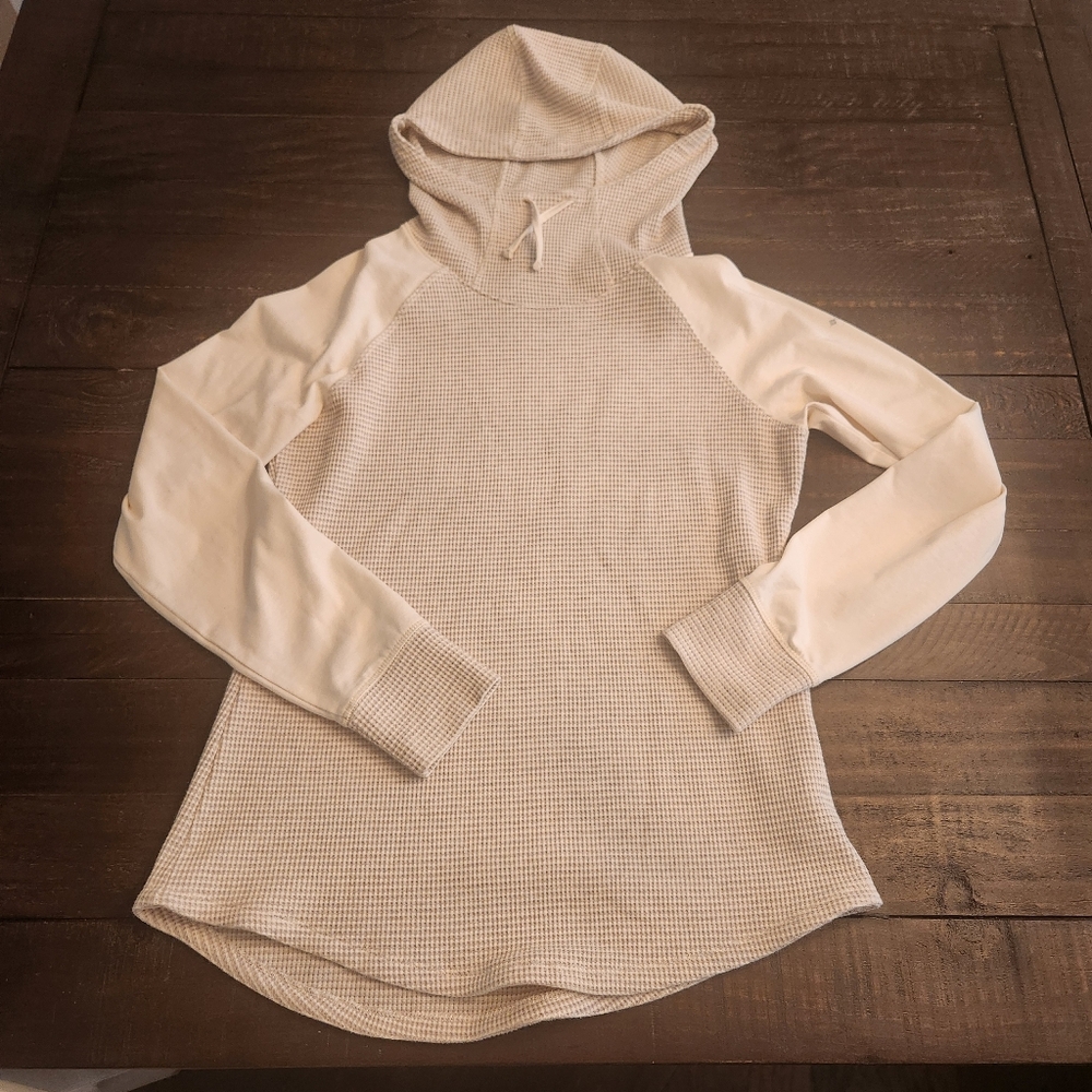 Columbia Cream Waffle Knit Hoodie Sz L
